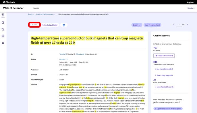 Web of Science(英語の論文を探す)